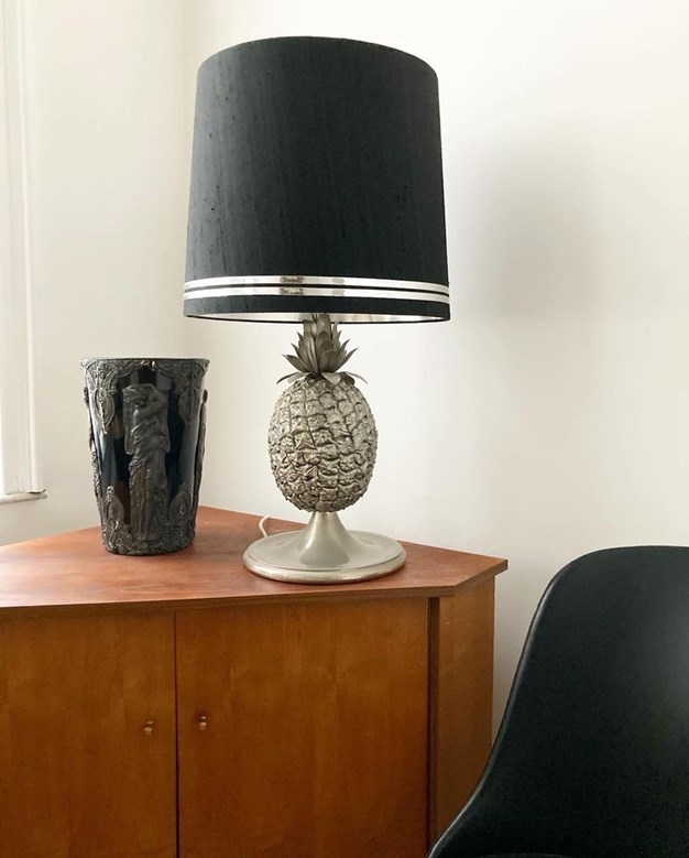 Lampe Ananas vintage 1960, maison balthazar liège brocante